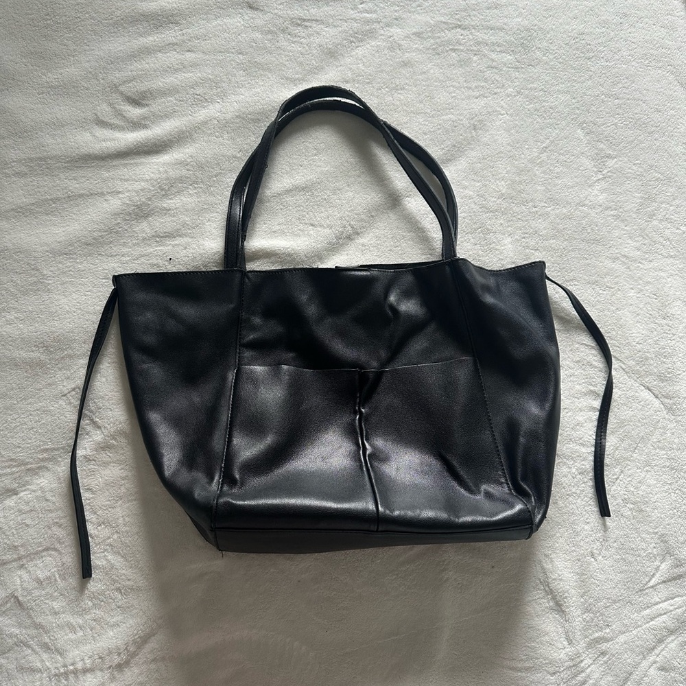 Zara Sleek Black Tote Bag